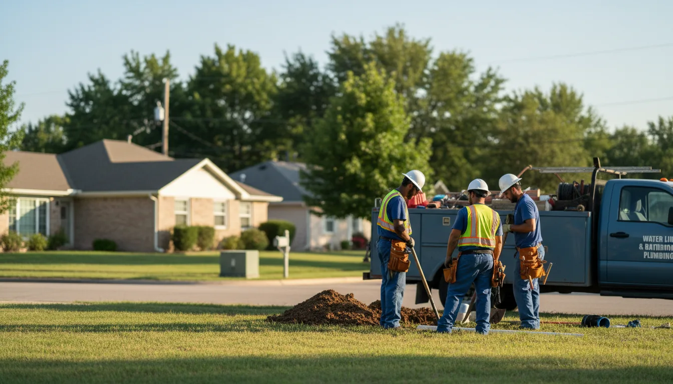 Residential water line and bathroom plumbing service in Lakin, KS